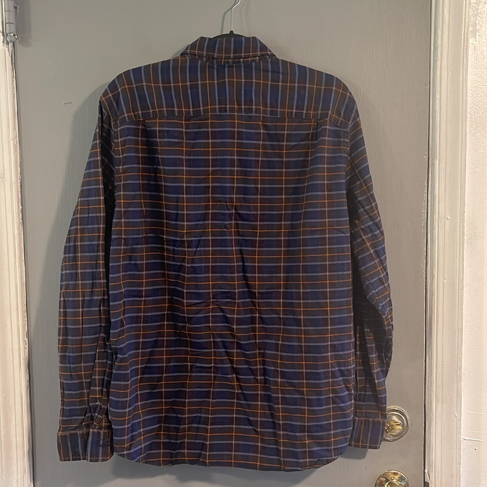 Hawker Rye Blue and Brown Plaid Casual Button Down Shirt Size L - Picture 5 of 5